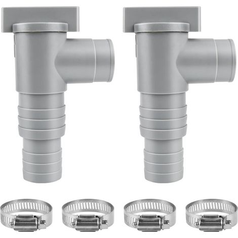 2 Pcs vanne d'arrêt Piscine 32mm Vanne d'entretien pour Piscine avec 4 Colliers de Serrage Accessoires d'entretien pour Piscine Hors Sol