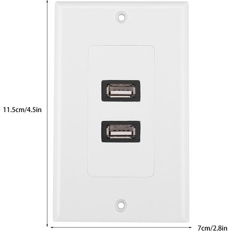 Plaque Murale USB Double Port avec Panneau ABS pour Bureau et Hotel (1/5)