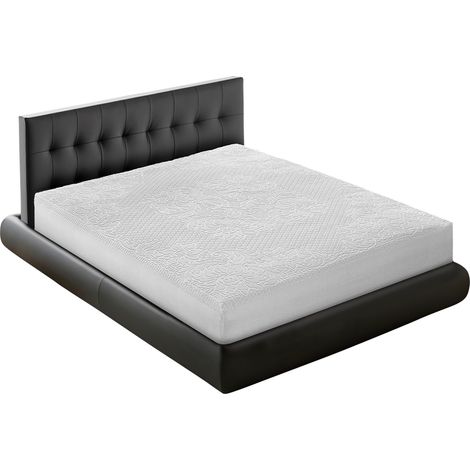 Traversa Coprimaterasso Per Letto In Spugna 100% Cotone Jacquard Made In Italy Angoli Elasticizzati, misuraSingolocoloreBianco