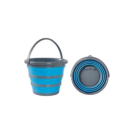 Seau Pliable, Seau de Nettoyage Ménager, 10L - Voyage, Voitures, Camping, Camping-Car, Randonnée, Pêche - Compact, Gain de Place & Solide (1/5)