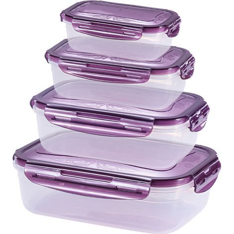 boîtes plastique (280/500/1000/1800 ml), réutilisables, micro-ondes/réfrigérateur, rangement cuisine (1/5)