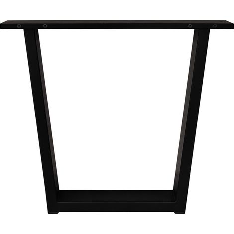 Skraut Home - Support, Tréteau, Pieds, En forme de U, Métal, Pour Plateaux de Table, 84x8x71 cm, Salon, Salle à manger, Bureau, Couleur Noire (1/4)