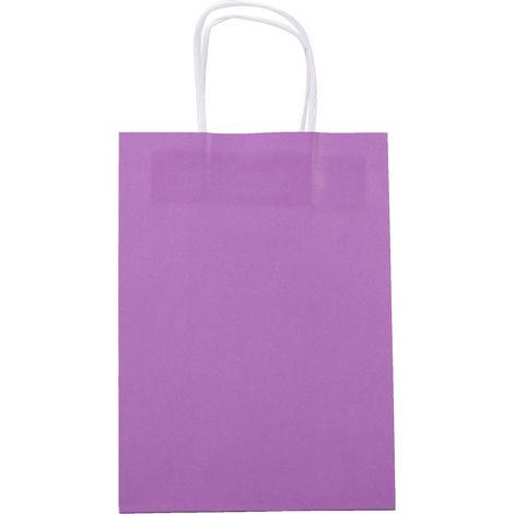 Lot de 25 sachets cadeaux en papier kraft violet avec poignée, parfaits pour les dragées de mariage. (1/5)