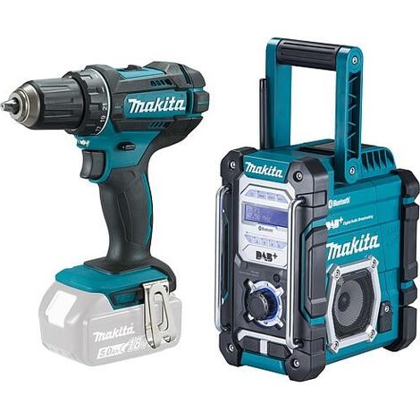 Perceuse-visseuse sans fil Makita 18 V DDF482Z sans Batteries ni Chargeurs avec Radio de chantier sans fil 18 V DMR112 (1/3)