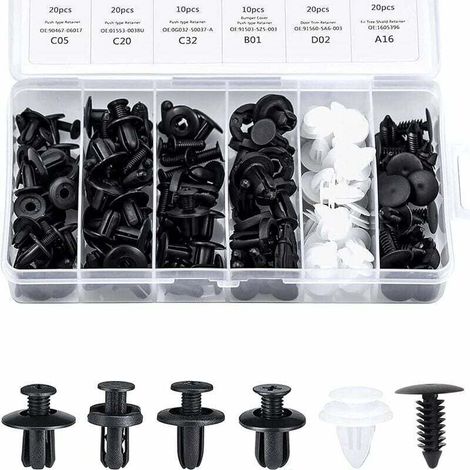 Clips Garniture Intérieure Rivet Clips Plastique Rivet Plastique Fixation Protection Clip Panneau Porte Boucle Boîte 100 Pièces 6 Types Boucle Fixation Automobile Différente Boucle Voiture Générale (1/4)