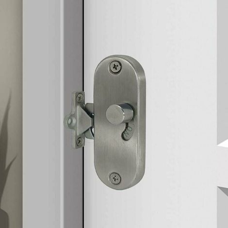 Vtizikl Serrure de porte coulissante à 90° à angle droit avec boucle de verrouillage de porte coulissante et verrou de porte de grange, (1/5)