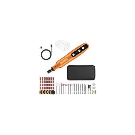 Outil Rotatif Multifonction 5 Vitesses Meuleuse Portable avec 61 Accessoires pour D��couper, Perforer, Sculpter et Plus