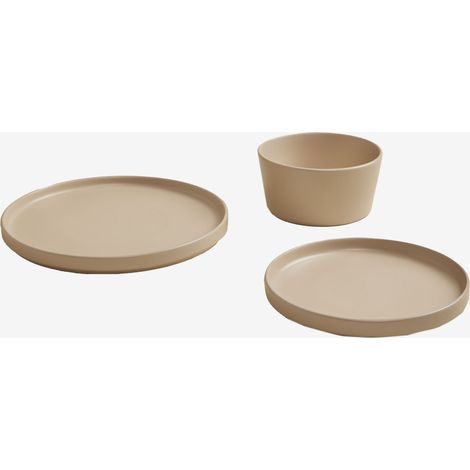 SKLUM 12-teiliges Geschirrset aus Steingut Marlena Beige Mandel Rose (1/5)