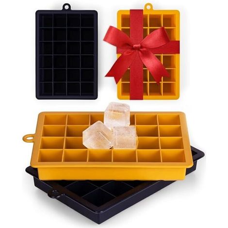 stackable silicone ice cube trays with lids, each holding 24 cubes - AquaForge (1/5)