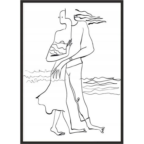 BILDPOSTER IM RAHMEN 33x43 cm Line Art Oni P1865 (1/4)