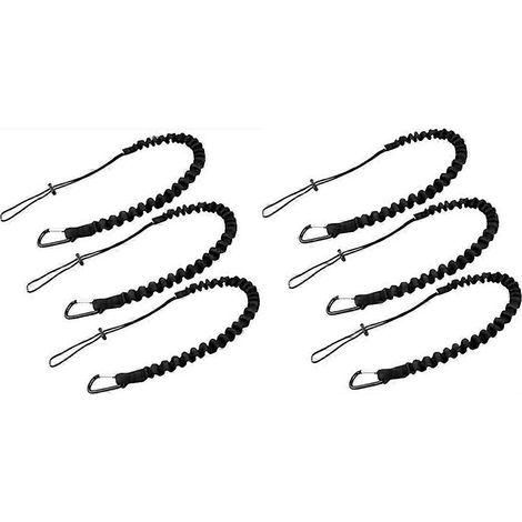 Corde porte-outils en plusieurs parties, corde pour outils d'extérieur, corde de sécurité antichute en haute altitude, corde élastique rétractable pour outils, noire (1/4)