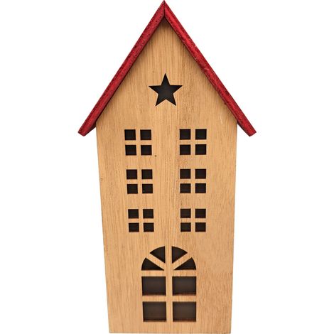 Mömax Dekohaus Woody Naturfarben/Rot (1/3)