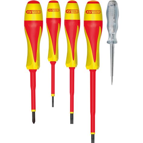 KS Tools - Jeu de 4 tournevis isolés ULTIMATE et 1 tournevis testeur - 922.6217 (1/2)