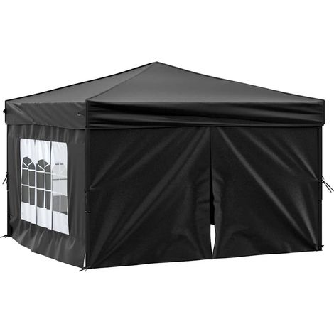 Tente de réception pliable avec parois Noir 3x3 m (1/5)