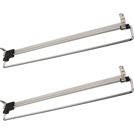 2 Pièces Porte-Cintres Coulissant Portemonteaux Télescopic Porte-vêtements Extractible 400 mm (1/4)