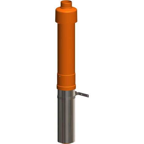 ATEC Sortie de toit DN80/125 L=650mm pour IronPoly concentrique rouge tuile, 701757
