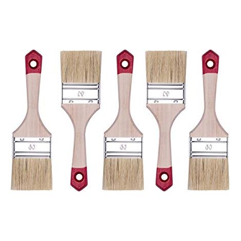HARDY WORKING TOOLS Set de pinceaux Plats 5 pieces, 5 pieces - 60 mm de Largeur, Pinceaux a Peindre Set avec Manche en Bois, Pinceaux Vernis Serie 40, 5PCS, Set de pinceaux A0202-400525 (1/5)