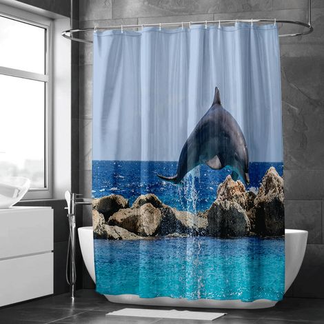 Rideau de douche nature brumeuse, style artistique, tissu doux, accessoire essentiel - 90x180cm (1/5)