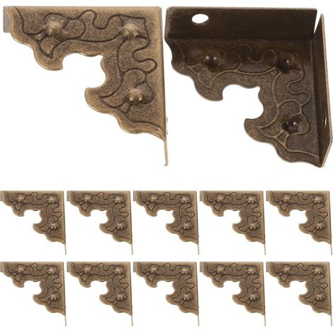 20 protège-coins décoratifs, cuivre/fer, vert, style vintage (1/5)