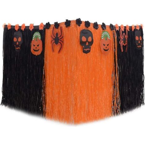 Jupe de table en herbe, jupe de table hawaïenne pour fête hawaïenne, articles de fête pour décoration de fête d'Halloween (1/4)