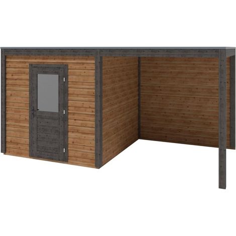 Abri de jardin en bois Nexa 5.06x2.59m - 13.11m2 - Ep. 28mm - Traité (1/3)