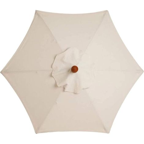 Toile de rechange pour parasol, 6 baleines, 2 m, imperméable, anti-UV, couleur blanc crème (1/5)