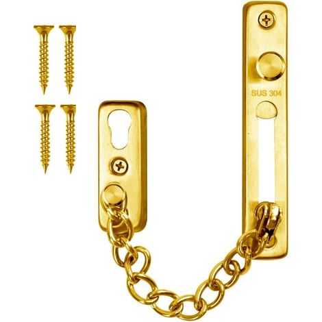 Chaîne De Porte - Acier Inoxydable 304 - Pour Sécurité D'Entrée Intérieure - Convient Portes Bois Métal - 1 Pièce