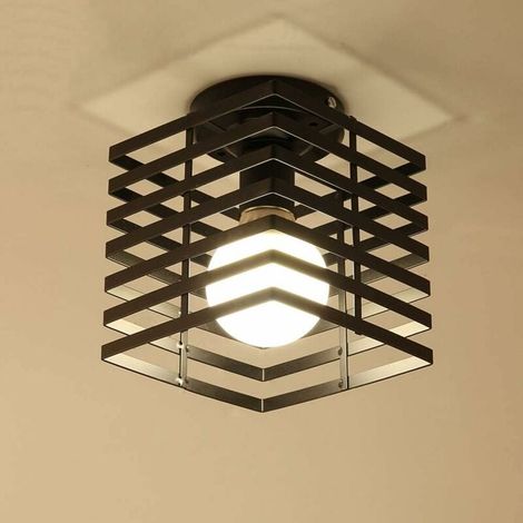 Vintage Antike Deckenleuchte Schwarz Metall Käfig Kronleuchter E27 Eisen Deckenleuchte Industrie Retro Deckenleuchte für Schlafzimmer Wohnzimmer Esszimmer (1/5)