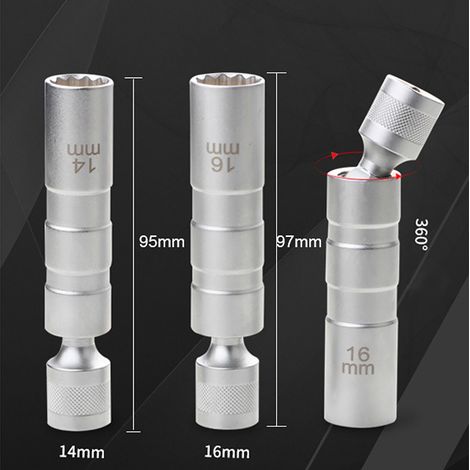 Vaso de 3/8 de pulgada, ángulo de 12°, herramienta universal de reparación y desmontaje de acero cromo-vanadio para reparación de automóviles. (1/2)
