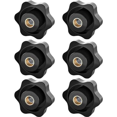 Bouton de Serrage M8, Ecrou Étoile, Bouton de Serrage à Filetage Moleté, Écrou De Serrage M8, Étoile Tête Écrous De Serrage Bouton,pour les Mécaniques, Mobilier, Équipements Électroniques, 6 P (1/5)