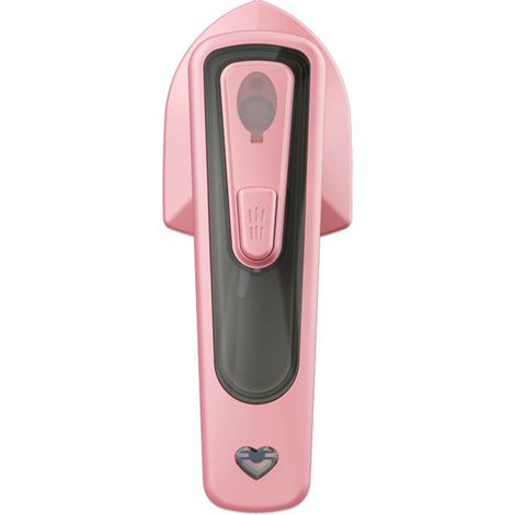 Fer à repasser vapeur portable mini pour vêtements, idéal voyage et maison, rose avec prise UE (1/3)
