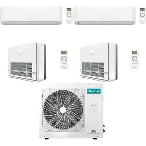 Klimaanlage Hisense Konsole R32 Split-Panels Hi Komfort + Inverter Konsole 9000 + 9000 + 9000 + 9000 BTU mit E.U. 4AMW81U4RJC NEUE Klasse A++/A+