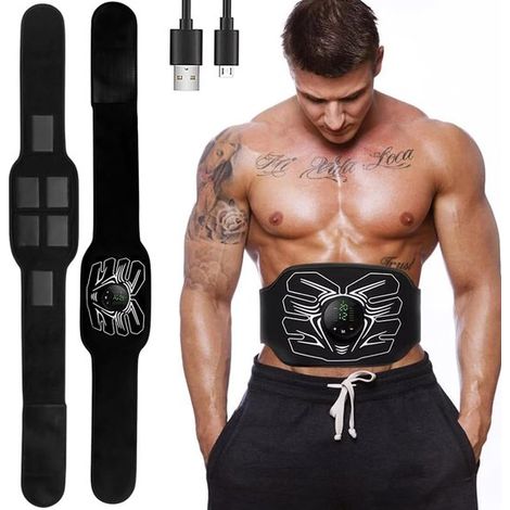 Estimulador muscular abdominal, entrenador abdominal EMS portátil para fitness en casa y en la oficina, entrenamiento de fuerza - Negro (1/5)