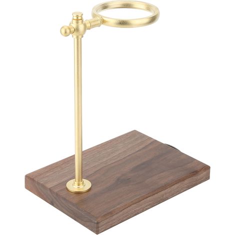 Porte-filtre à café en bois et laiton, support pour tasses et filtres à café, accessoires pour la préparation du café. (1/5)