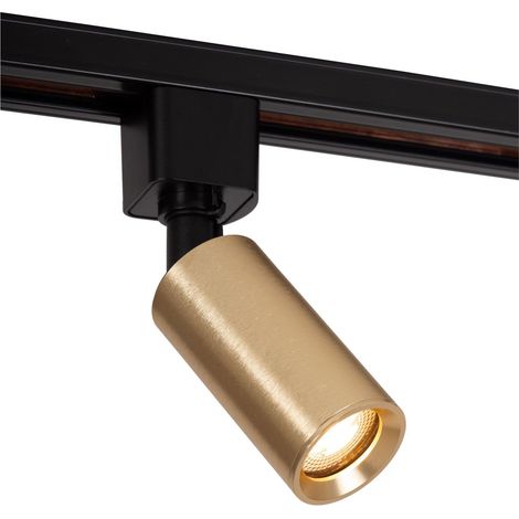 Spot sur rail - Système de rail monophasé/Éclairage sur rail - 1xGU10/MR11 - Or mat/Laiton (Extension) (1/5)