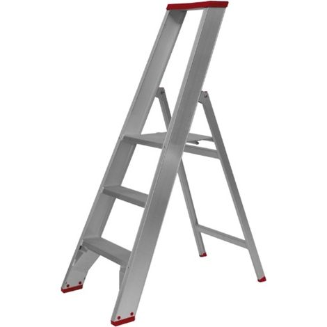 PROVOST - Escabeau pliable 3 marches en aluminium inox - Utilisation quotidienne intérieure