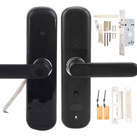 Serrure Empreinte Digitale Serrure Electronique Porte Entree avec Poignée Levier Clavier à écran Tactile Mot de Passe Code Serrure de Porte Intelligente Serrure Biometrique avec Clé Télécommande (1/5)