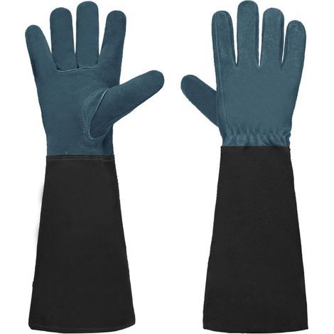 Gants de protection en cuir pour toutes les saisons - Isolation en cuir - Longs poignets pour le nettoyage et l'entretien du jardinage (1/4)