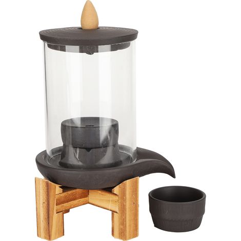 Brûleur d'encens à reflux en porcelaine rouge, porte-bonheur créatif, décoration intérieure (1/5)