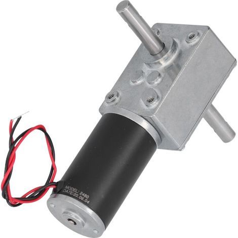 Moteur Électrique DC 24V 16RPM à Faible Friction avec Arbre en Acier Inoxydable et Carcasse Métallique