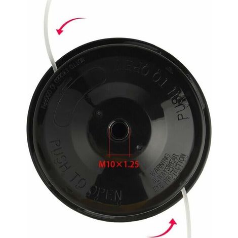 Testa universale per decespugliatore M10 x 1,25 LHF, bobina di ricambio con filo da taglio rotondo 1,6 mm (1/2)