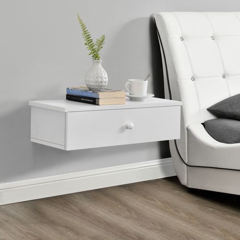 Mensola da Parete con Anta Ribaltabile e Scomparto Chiuso 60 x 24 x 12,6 cm - Bianco [en.casa] (1/5)