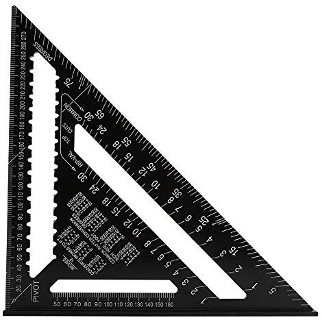 Zimmermannswinkel, professioneller metrischer Dreieckswinkel, 30 cm großer Zimmermannswinkel aus Aluminiumlegierung, als Winkelmesser, Fasenmesser und gerades Lineal, für Ingenieure, Zimmerleute und D