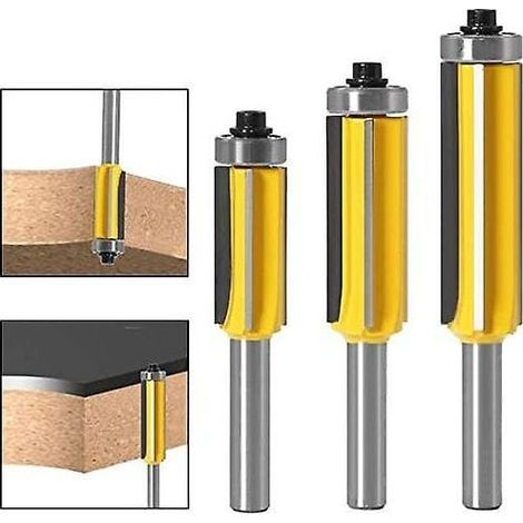 Kaelt - Aougo – Fraise pour défonceuse 8 mm – Lot de 3 fraises à bois – Carbure micro-grain C3 – Finition précise pour bois dur – Coupe nette sans éclat (1/5)