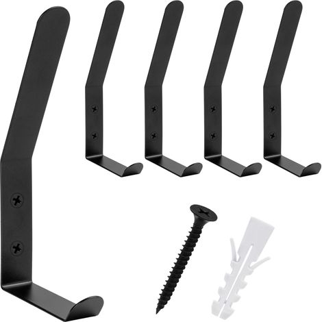 Set di 5 appendiabiti da bagno Floro neri (1/5)