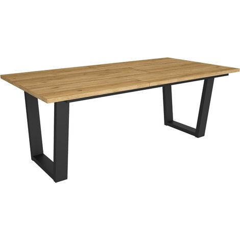 Skraut Home - Tavolo da Pranzo, Cucina, Sala da pranzo, 194x90x74cm, Per 10 persone, Tavolo Cucina, Stile industriale, Rovere (1/5)