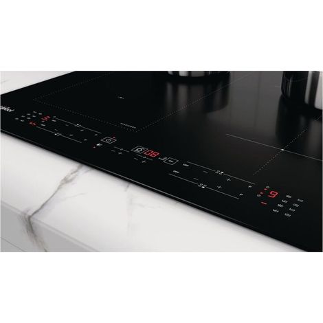 Whirlpool – Plaque induction intégrée 59 cm – 4 foyers – Puissance 7200 W – Commande tactile – Noir