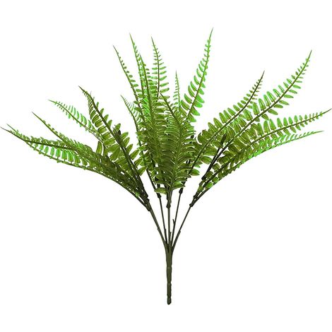 Fougère Artificielle - 35 cm - Tige Suspendue avec 7 Branches - Pour Panier Intérieur ou Extérieur - 1 Pièce (1/5)