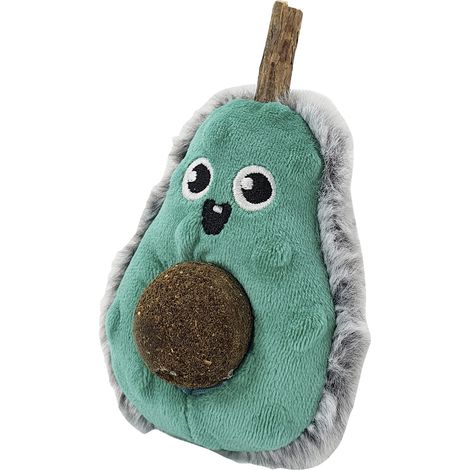 Nobby Katzenspielzeug Plüsch Avocado mit Matatabi Stick und Catnip Kugel 13 cm Tierkuscheltier
