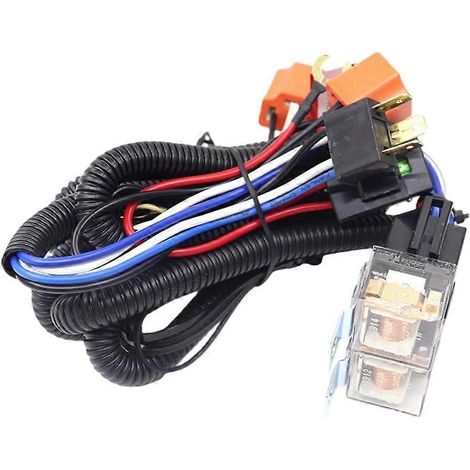 Compatible avec le kit de faisceau de câblage de relais de phare LED H6054 12V 80A avec protection par fusible pour faisceau de câblage automobile (1/5)